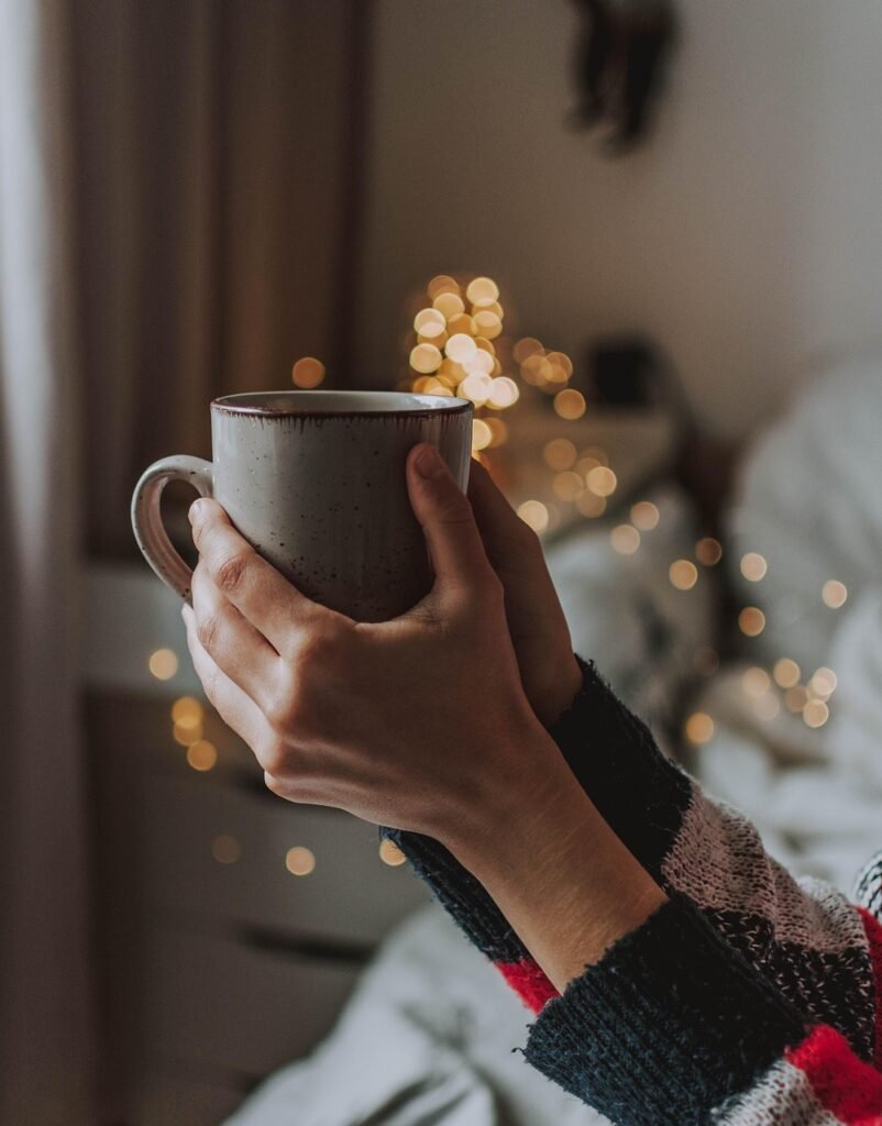 coffee, tee, cup, keep, hand, arm, sweater, cozy, winter, cold, coffee cup, home, comfort